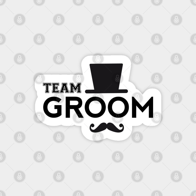 Team Groom t-shirt with hat and mustache Sticker by beakraus